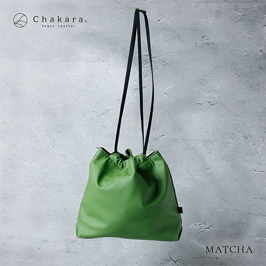 ヴィーガンレザー バッグ ポーチバッグ 巾着 着物