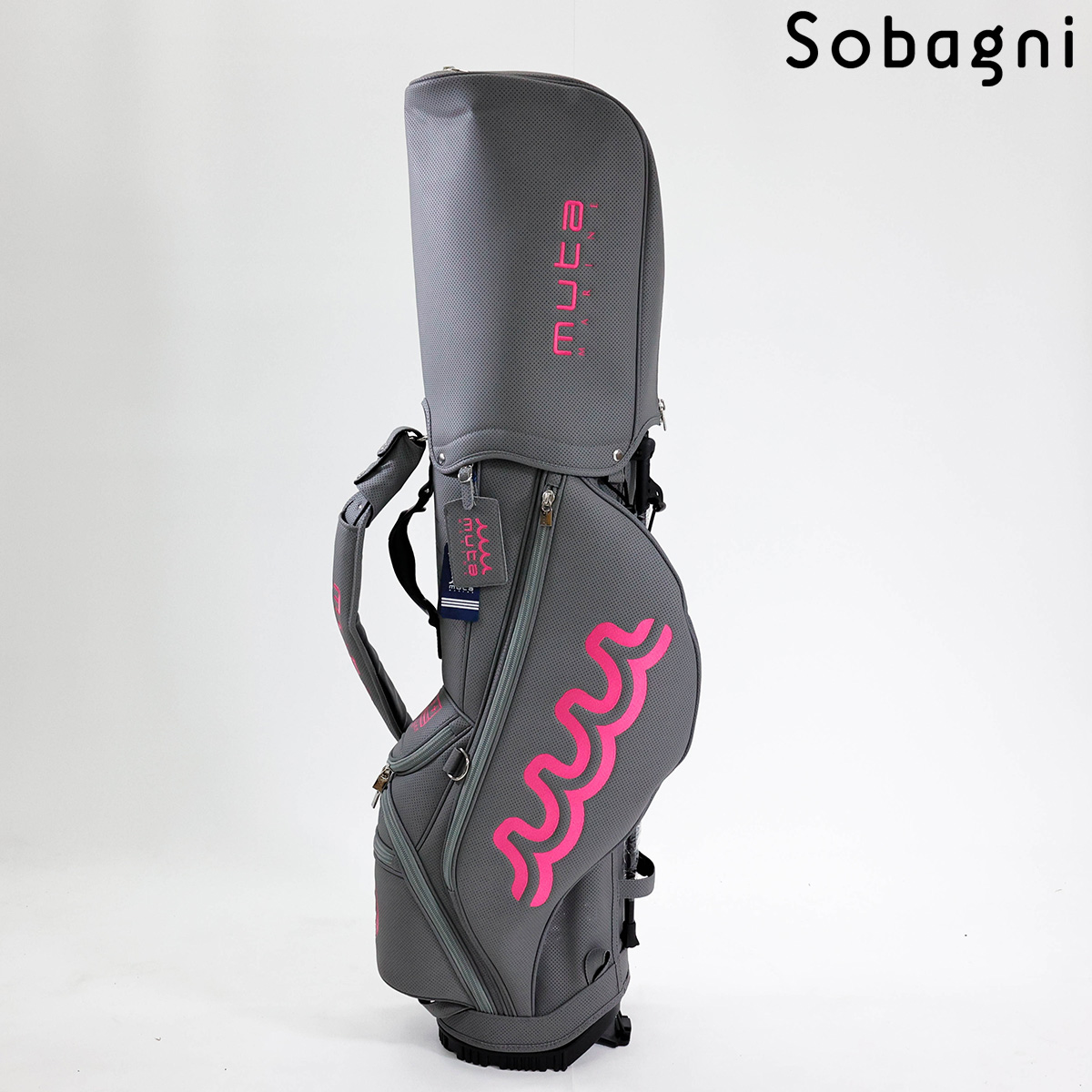 【完売】 Sobagni muta ムータ 8.5inch continua ムータマリン mutamarine ムータマリンゴルフ  mutamarine golf キャディバッグ スタンド ゴルフ パンチングレザー メンズ レディース ユニセックス ホワイト ブラウン ブラック  グレー 